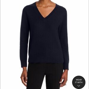 C by Bloomingdale's 100% Cashmere V Neck Sweater size XS